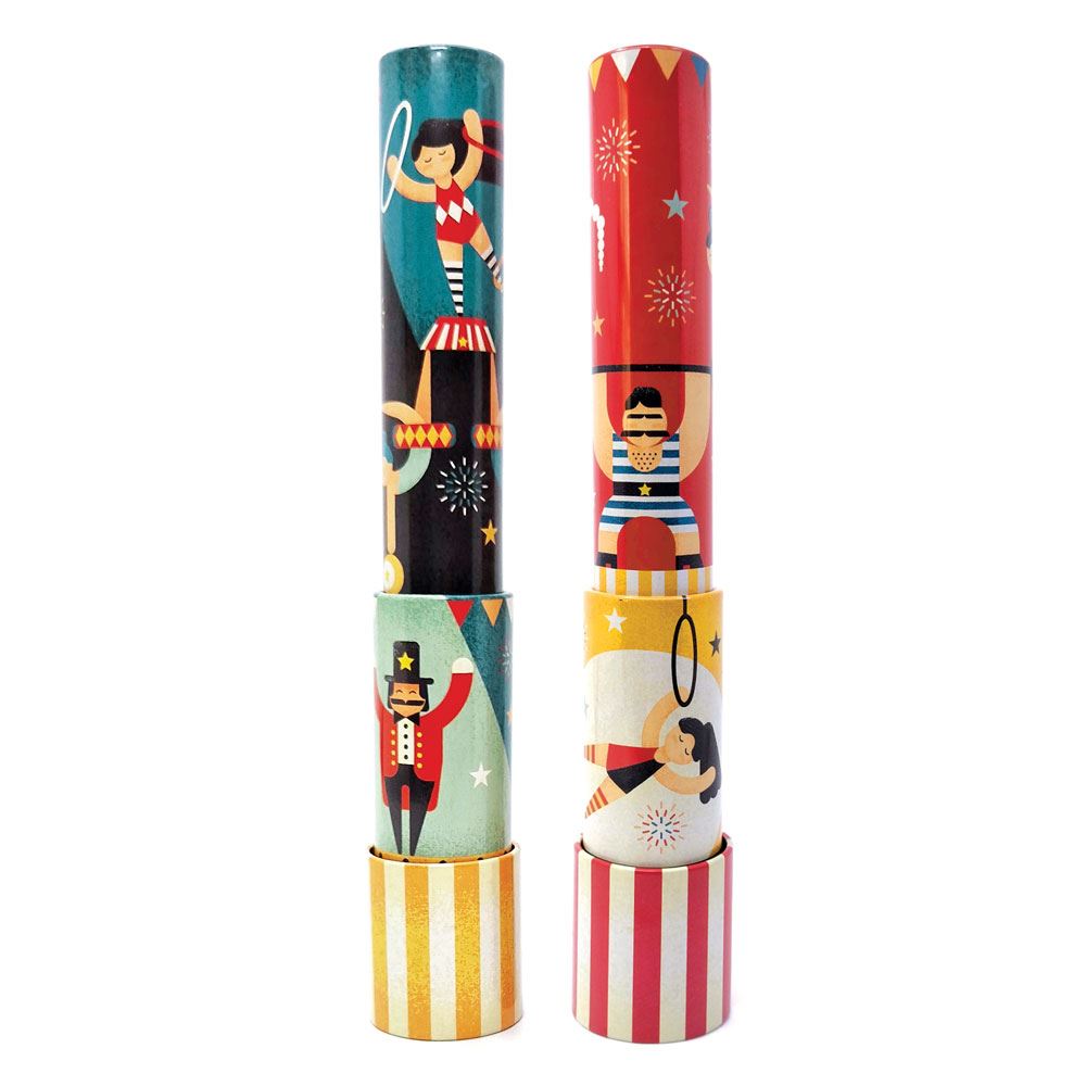Dsp. kaléidoscopes en étain, cirque. 2 culs.3+