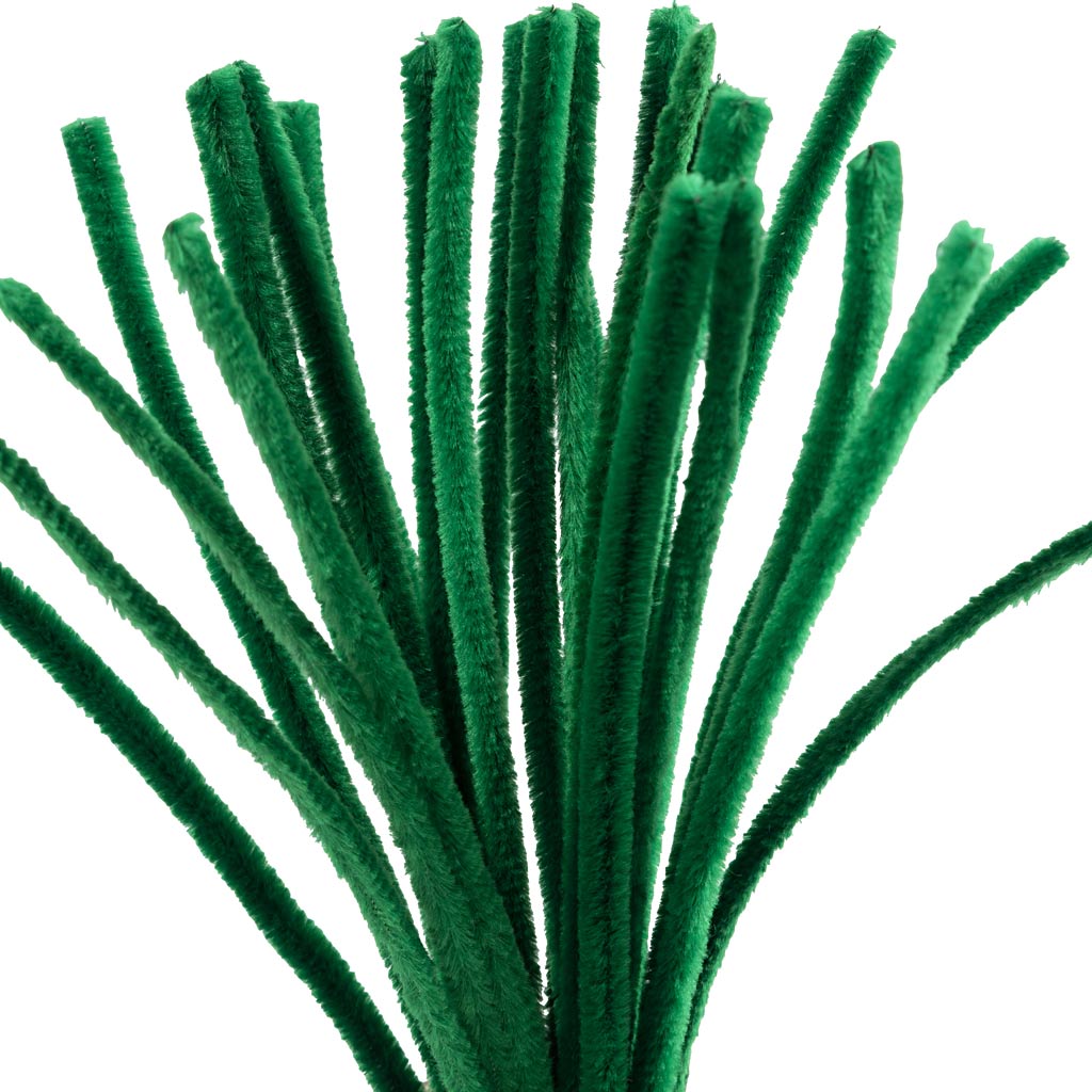 Creativ company chenille, l: 30 cm, épaisseur 9 mm, vert foncé, 25 pièces 1 boîte