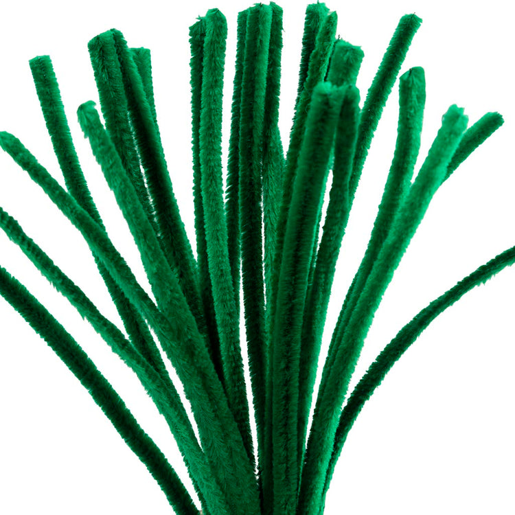Creativ company chenille, l: 30 cm, épaisseur 9 mm, vert foncé, 25 pièces 1 boîte