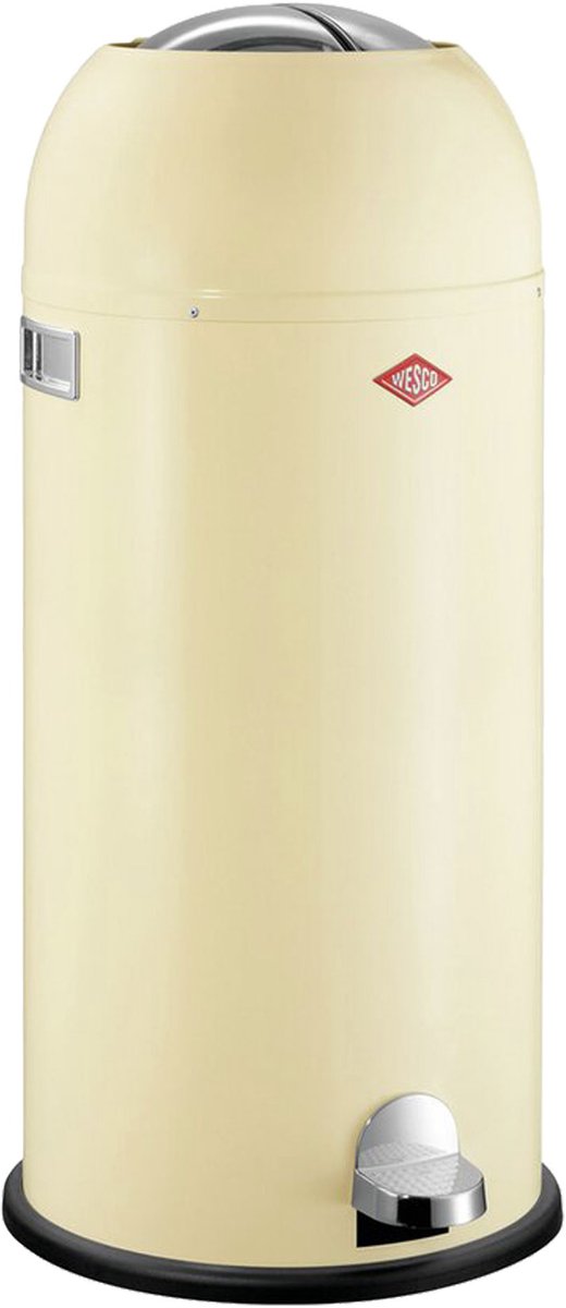 Wesco kickmaster maxi poubelle | poubelle à pédale | 40 litres | métal - amande | poubelle - fabriquée en Allemagne