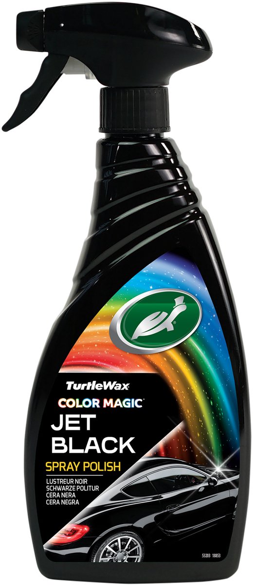 Vernis en spray Turtle Wax Hybrid Jet Black - élimine rapidement les imperfections - pour un résultat final noir - aide à maintenir la brillance - protection maximale grâce aux polymères synthétiques - 500 ml