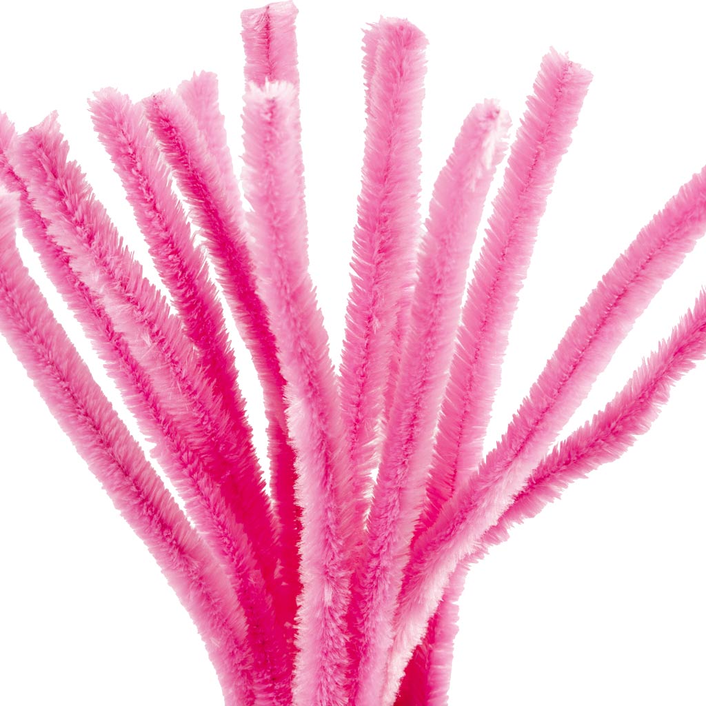 Creativ company chenille, l: 30 cm, épaisseur 15 mm, rose, 15 pièces 1 boîte
