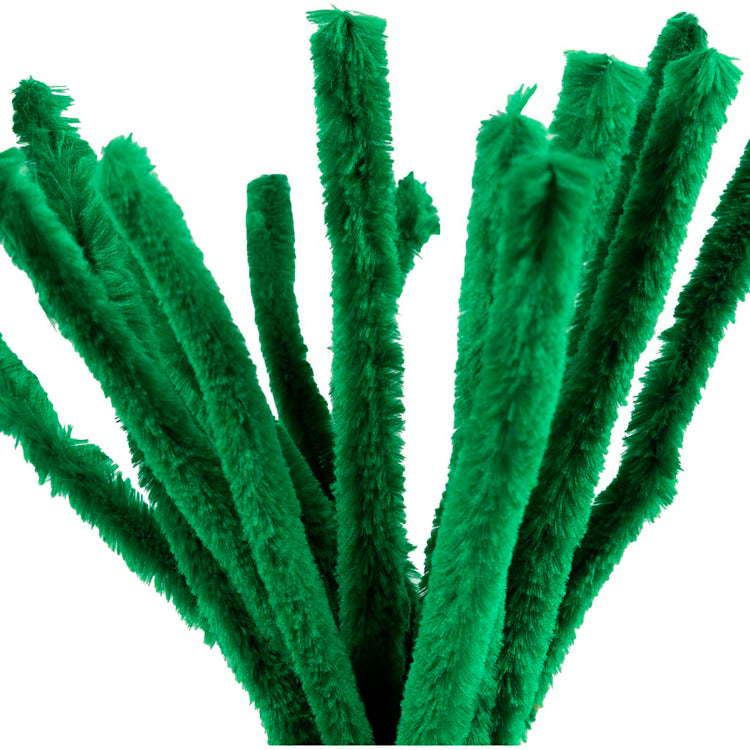Creativ company chenille, l: 30 cm, épaisseur 15 mm, vert foncé, 15 pièces 1 boîte