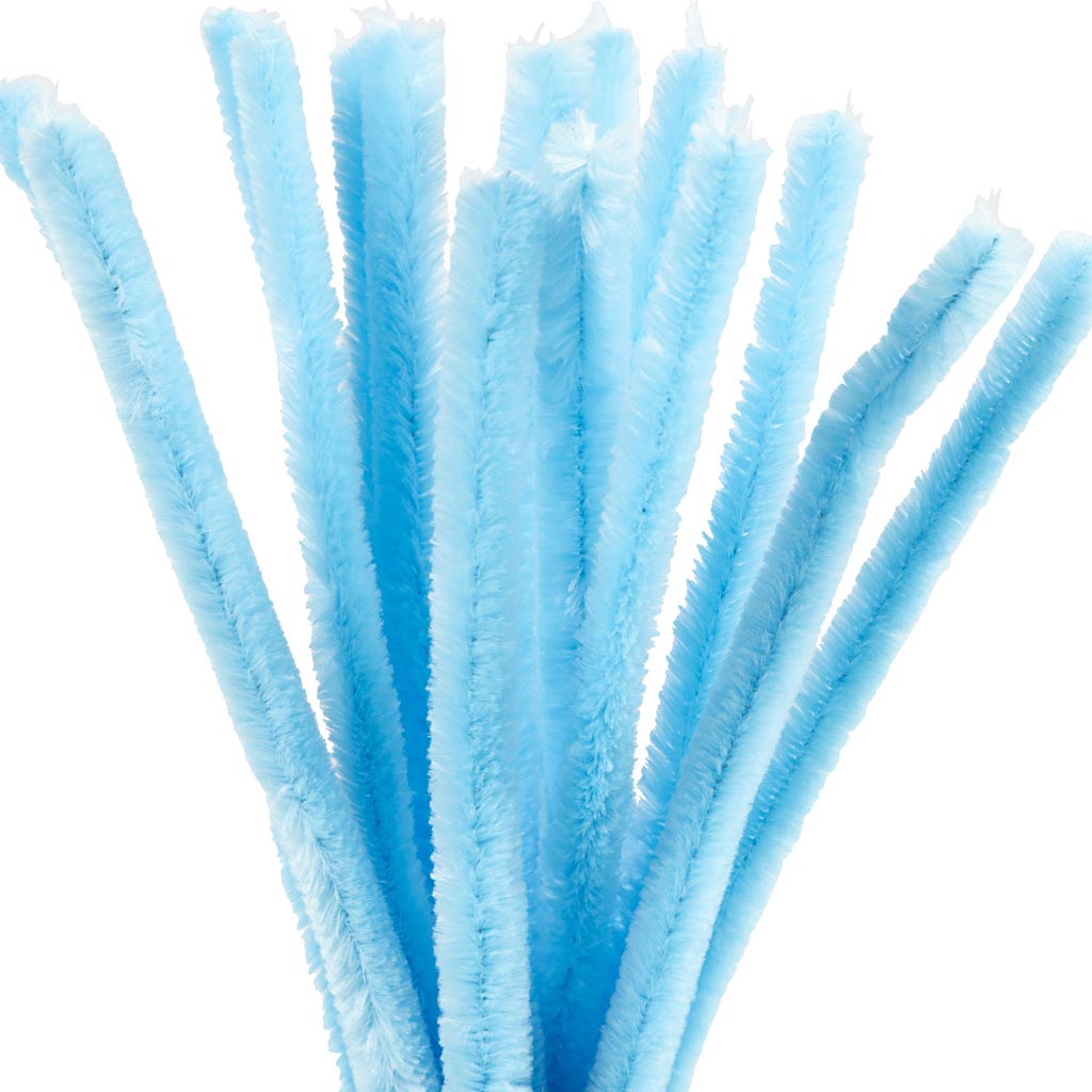 Creativ company chenille, l: 30 cm, épaisseur 15 mm, bleu, 15 pièces 1 boîte