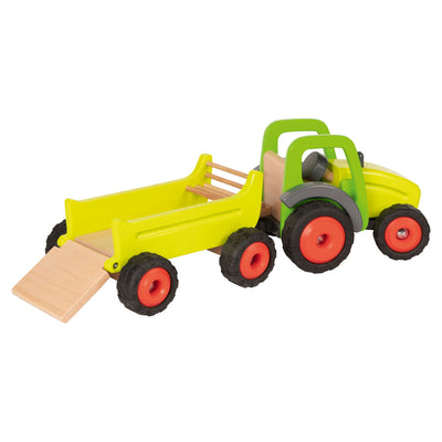 Tracteur en bois Goki avec remorque