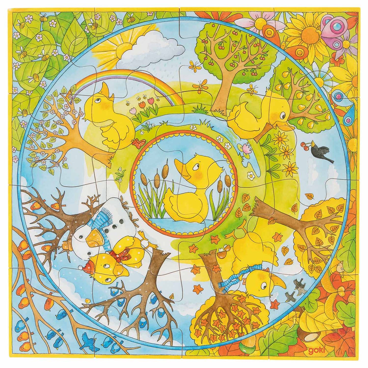 Goki Wooden Seasons Puzzle XL, 16e.