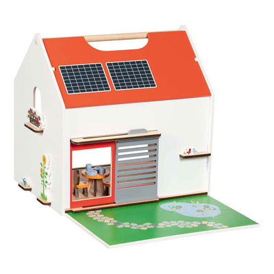 Maison de poupée portable en bois Goki avec accessoires