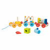 Train en bois Goki Rio avec blocs, labyrinthe de perles, hochet