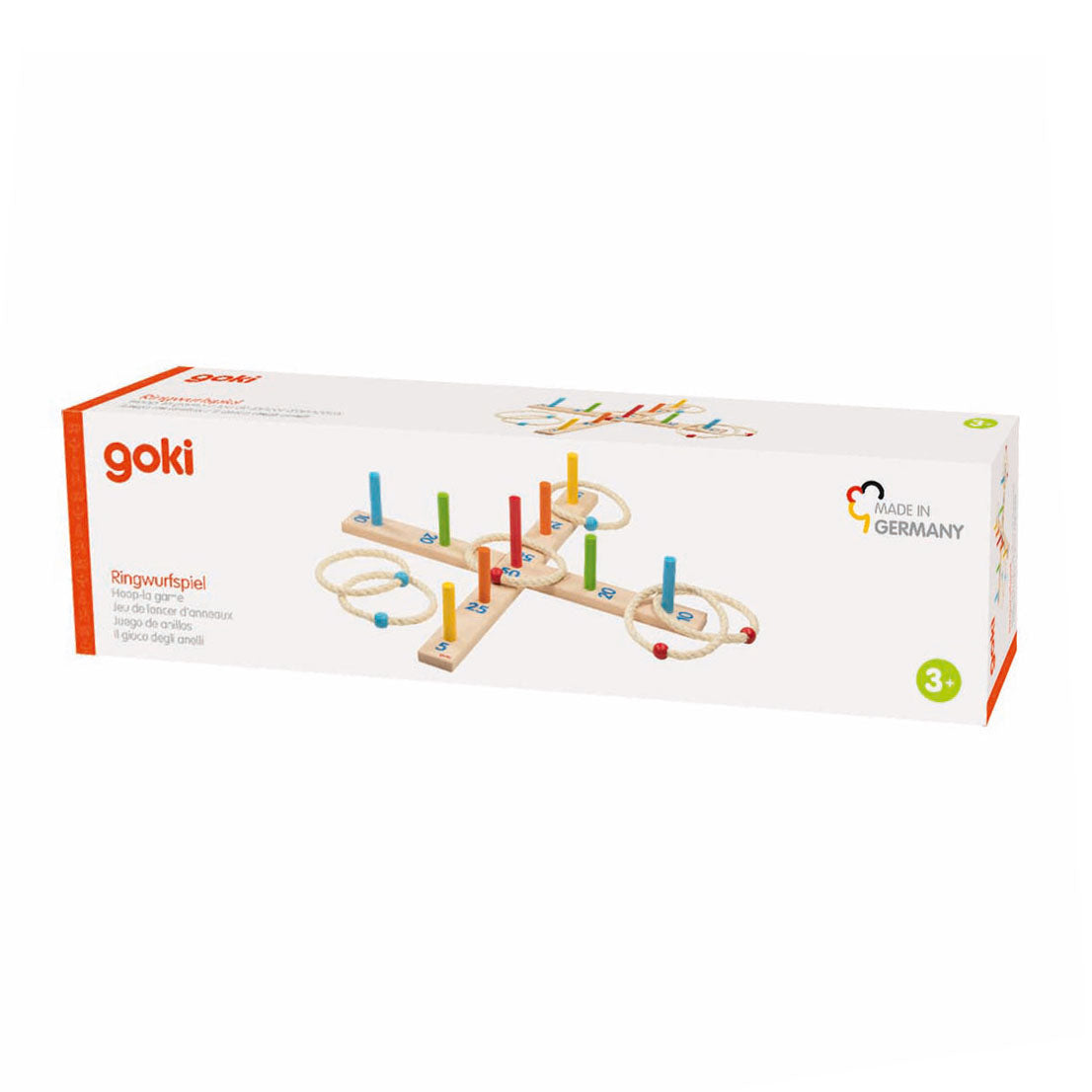 GOKI WOODEN RINGWERP Game, 6 anneaux