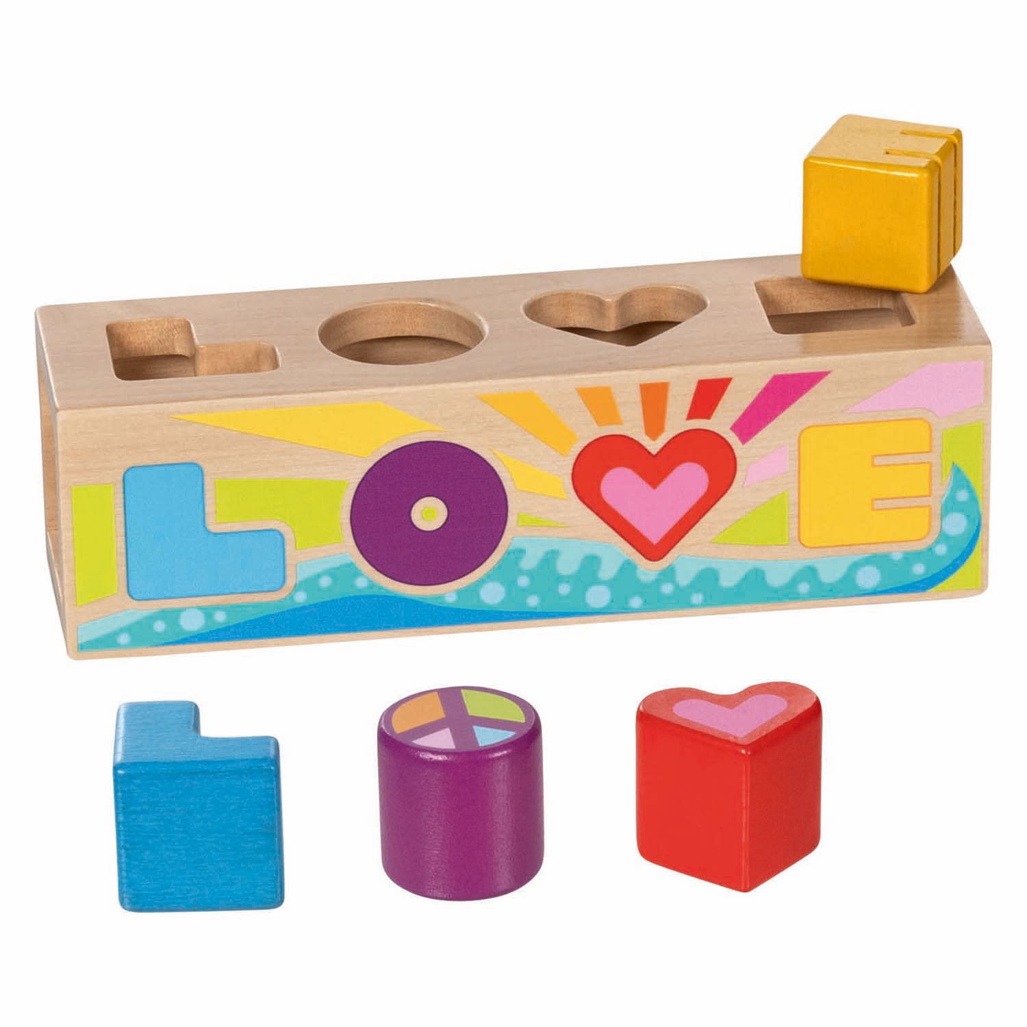 Goki boîte de tri en bois forme trieur amour - 5 pcs.