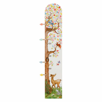 GOKI WOODEN MESURING Stick Tree avec des animaux forestiers