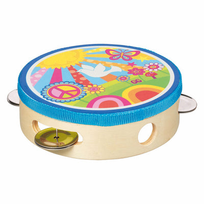 Tambourin en bois Goki avec clochettes du soleil