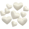 Creativ company coeurs en satin, taille 10+20 mm, épaisseur 1-2 mm, blanc cassé, 70 pièces 1 boîte