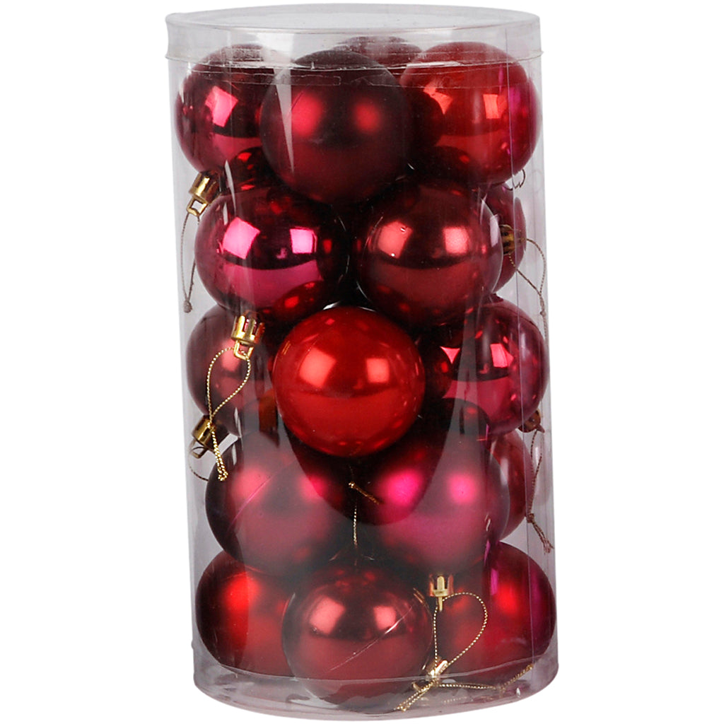 Boules de Noël Creativ company, d 6 cm, harmonie rouge, 20 pièces 1 boîte