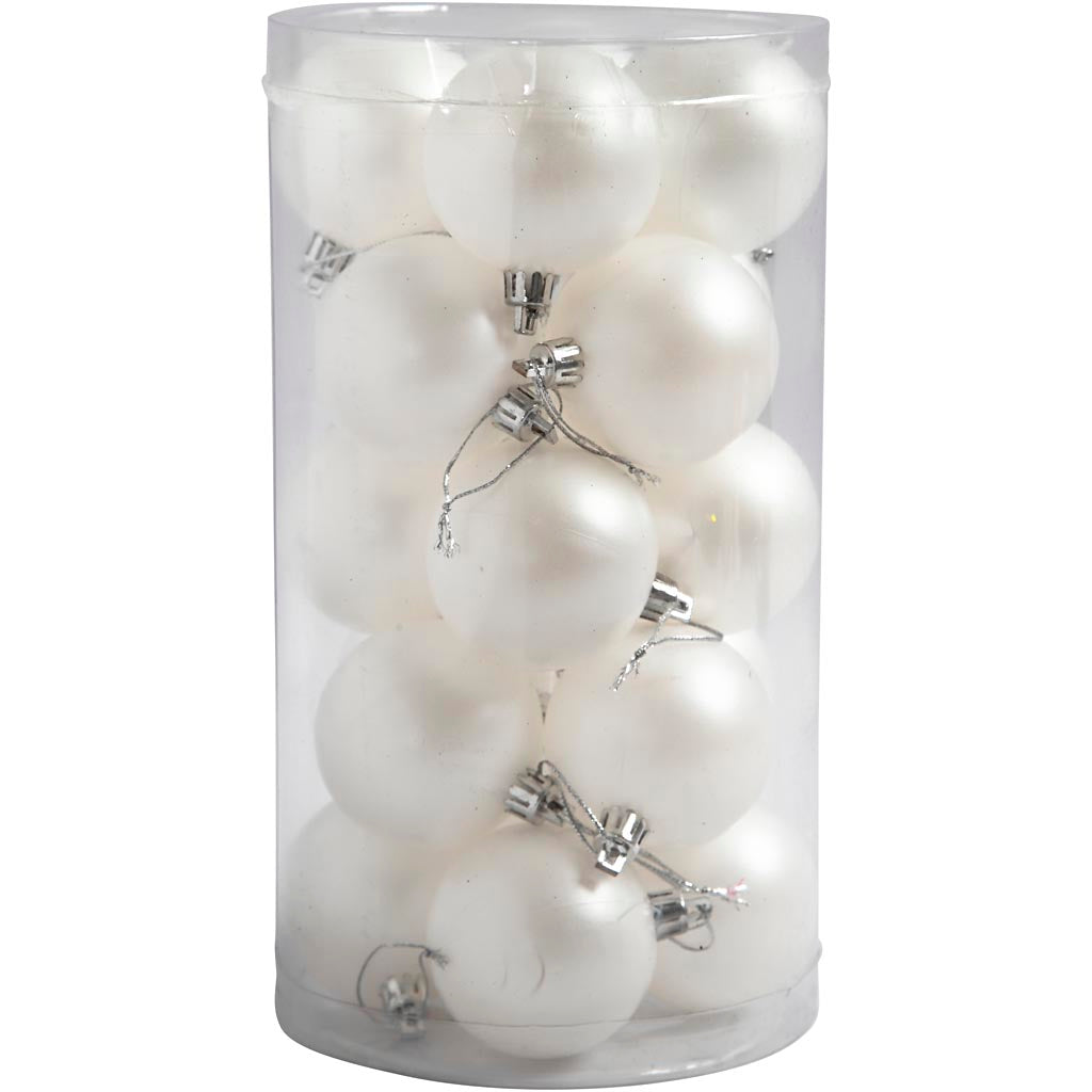 Creativ company Boules de Noël, d 6 cm, blanches, nacre, 20 pièces 1 boîte