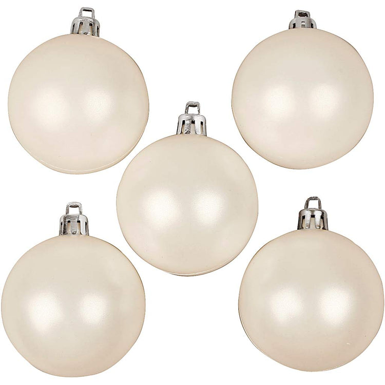 Creativ company Boules de Noël, d 6 cm, blanches, nacre, 20 pièces 1 boîte