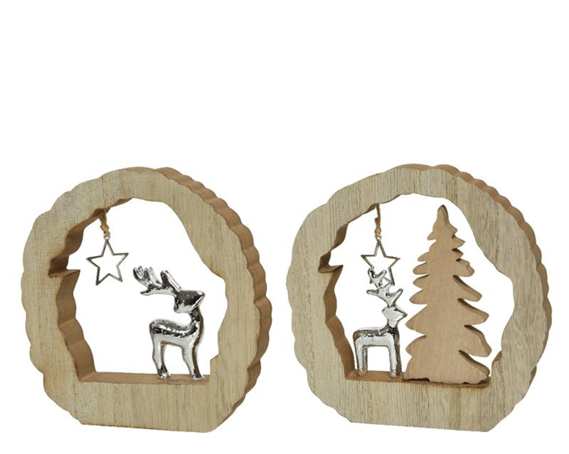 Objet déco avec renne mdf 14,5cm