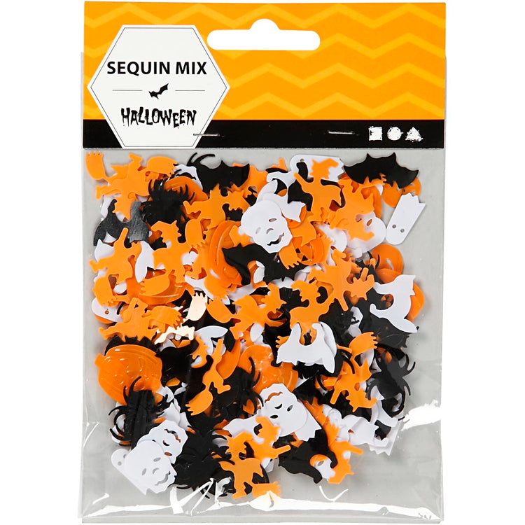 Paillettes Creativ company, taille 10-20 mm, noir, orange, blanc, 15 g 1 boîte