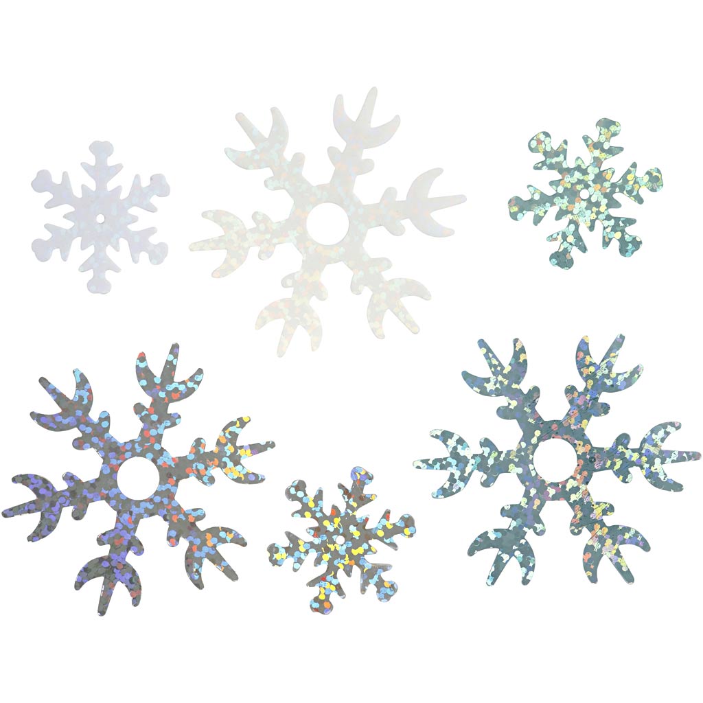 Paillettes Creativ company, taille 25+45 mm, bleu clair, argent, blanc, 30 gr 1 boîte