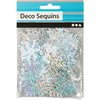 Paillettes Creativ company, taille 25+45 mm, bleu clair, argent, blanc, 30 gr 1 boîte
