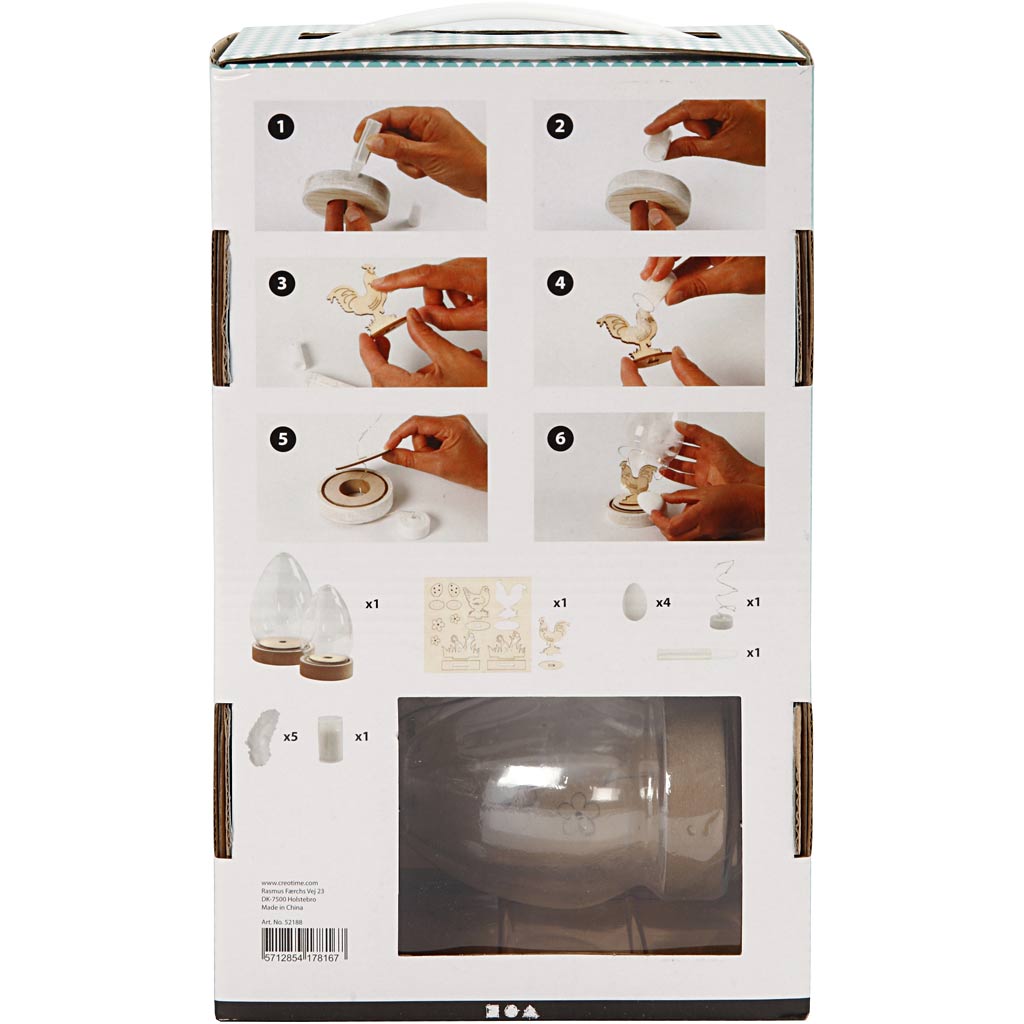 Creativ company cloches avec décoration, h: 12+15,5 cm, 2 pièces 1 boîte