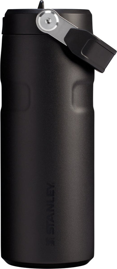 Bouteille d'eau Stanley Flip Straw 2.0 avec paille 0,47 l - 10 heures froides - 2 jours froides avec de la glace - gourde en acier inoxydable - sans BPA - étanche - passe au lave-vaisselle - noir