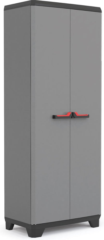 Keter stilo armoire haute polyvalente - 3 demi-étagères - 68x39x173 cm - gris foncé noir