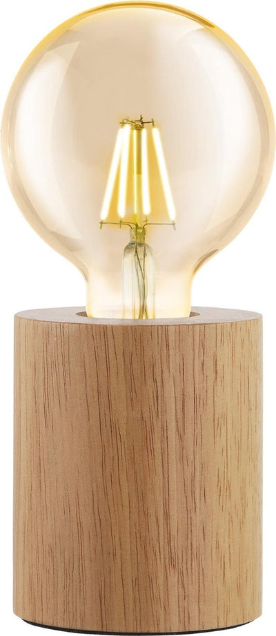 Lampe de table Eglo turialdo - e27 - 10 cm - marron - bois fsc