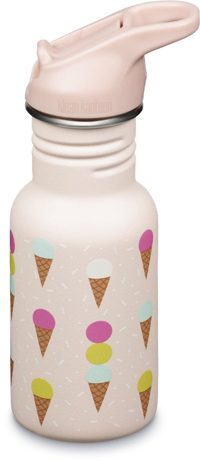 Gourde classique Klean Kanteen Kids - 355 ml - glace - anti-éclaboussures - sans BPA - avec bouchon flipsport