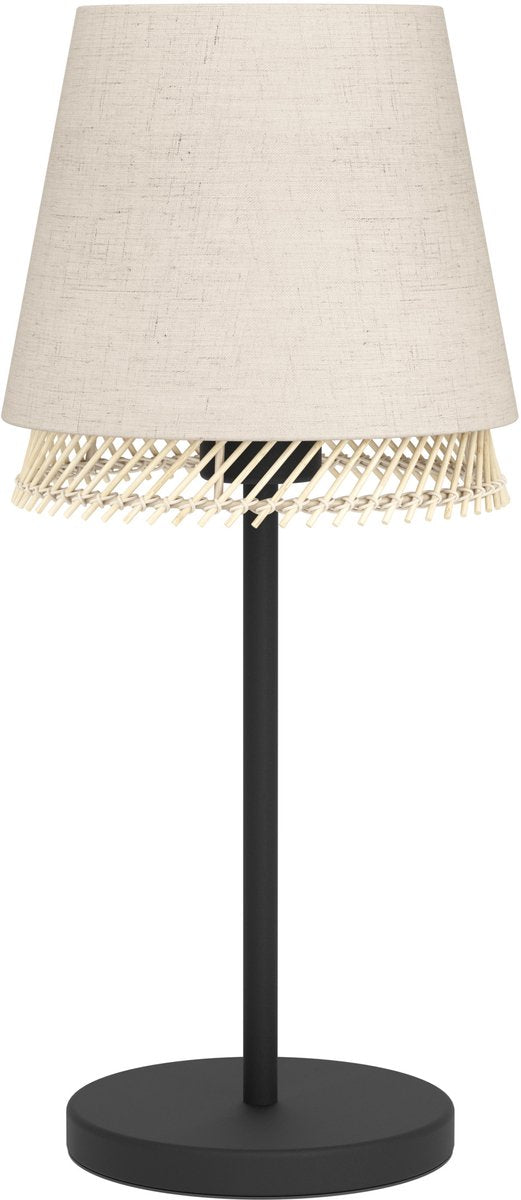 Lampe de table Eglo tabley - e27 - 42,5 cm - naturel|marron|noir - textile