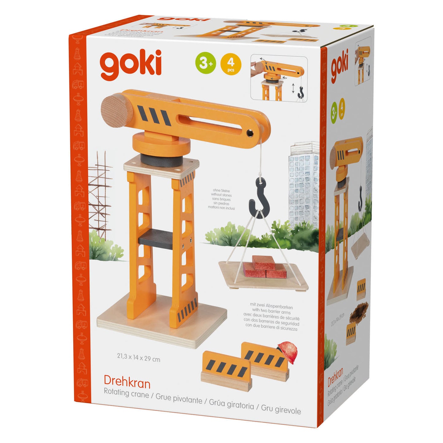 Grue rotative en bois Goki - 4 pcs.