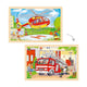 Puzzle en bois Goki - hélicoptère et camion de pompiers - 24 pcs.