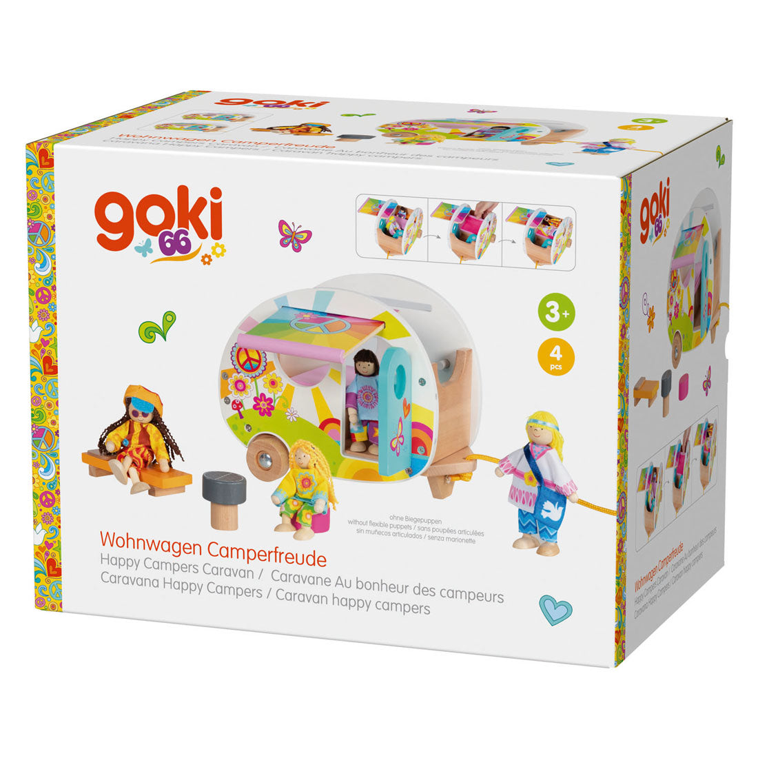 Jouets de caravane de campeurs heureux en bois Goki