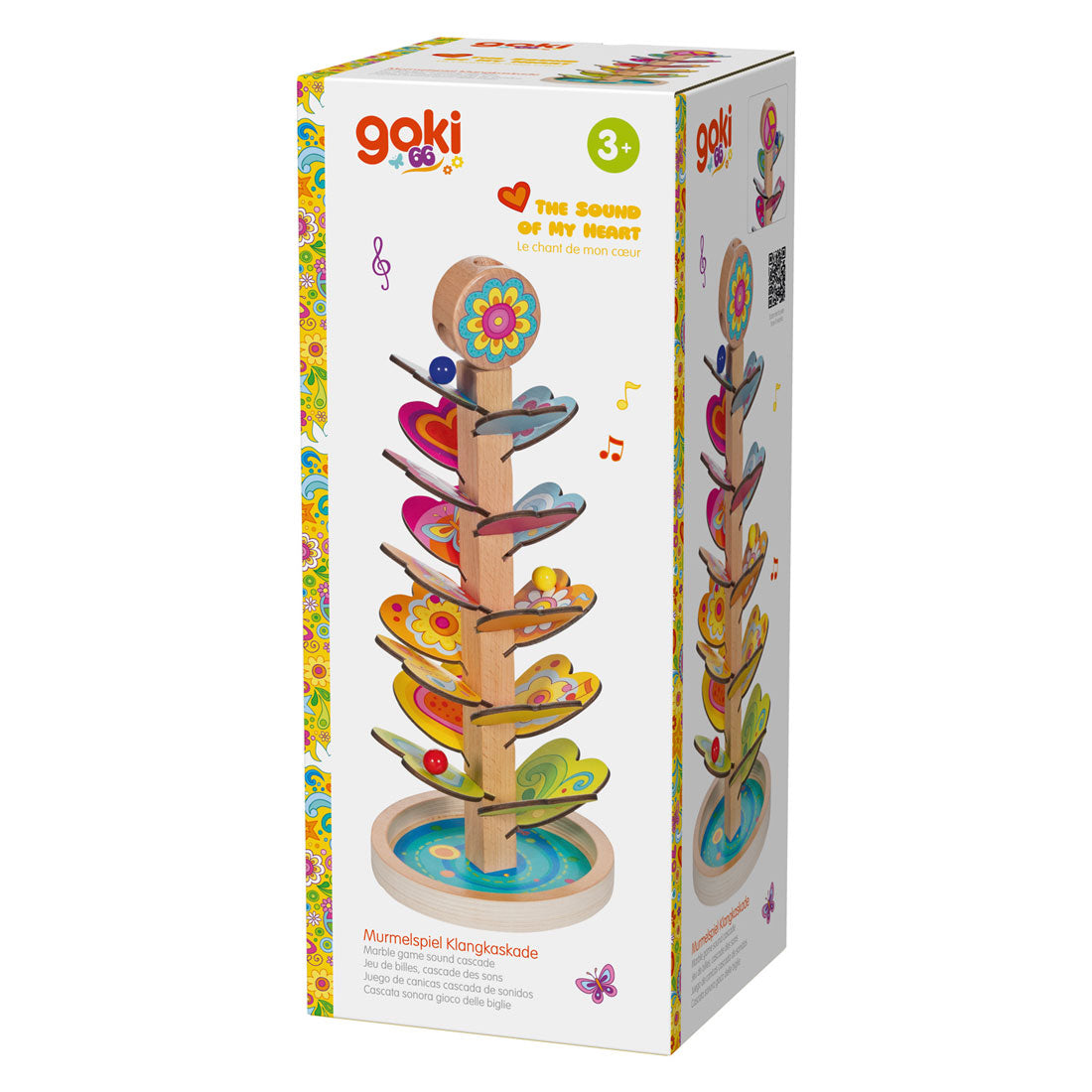Cascade sonore de tour de marbre en bois Goki
