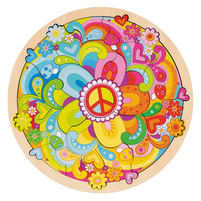 Goki puzzle en bois fleurs de mandala - 34 pièces.