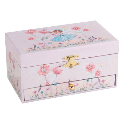 Goki Music Box Ballerina Flowers Pink