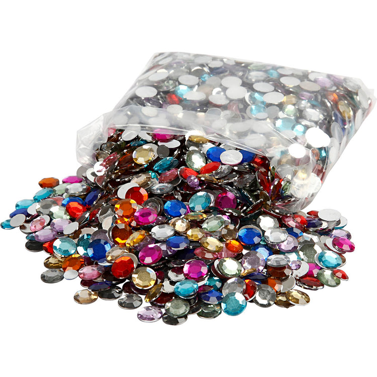 Strass Creativ company, ronds, d 6+9+12 mm, différentes couleurs, 3600 pièces 1 boîte