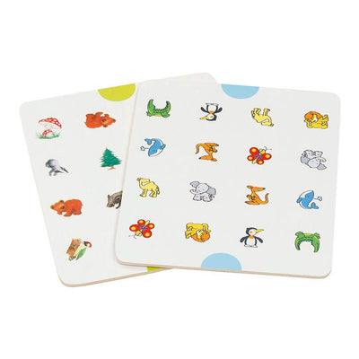 Mémo en bois Goki jouant des animaux et des symboles, 20dlg.