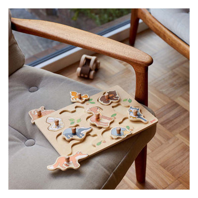 Goki Wooden Stud Puzzle Forest Animaux, 9e.