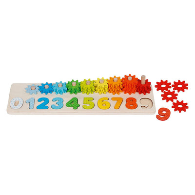 Jeu de tri en bois Goki apprenant à compter avec Gears, 55dlg.