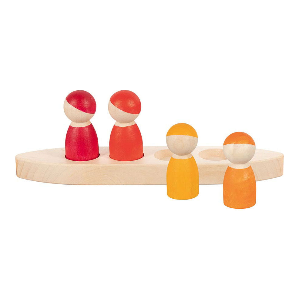 Goki Wooden Play figures dans un bateau, 5dlg.
