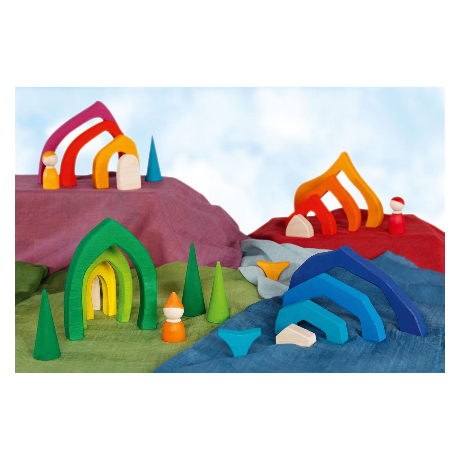 Goki Wooden Building Blocs Four Seasons, 25dlg.