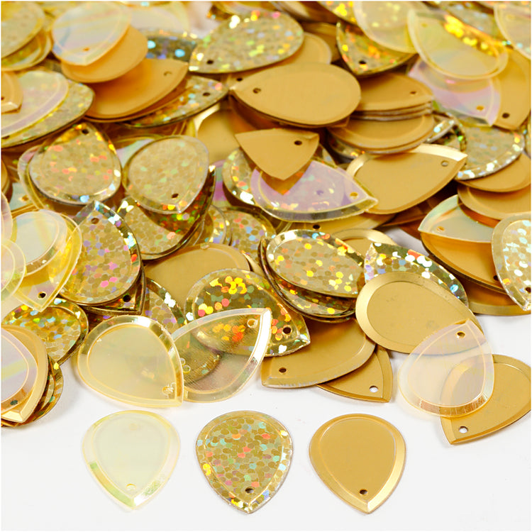 Creativ company paillettes, goutte, dim. 14x19 mm, doré, 50 gr 1 boîte