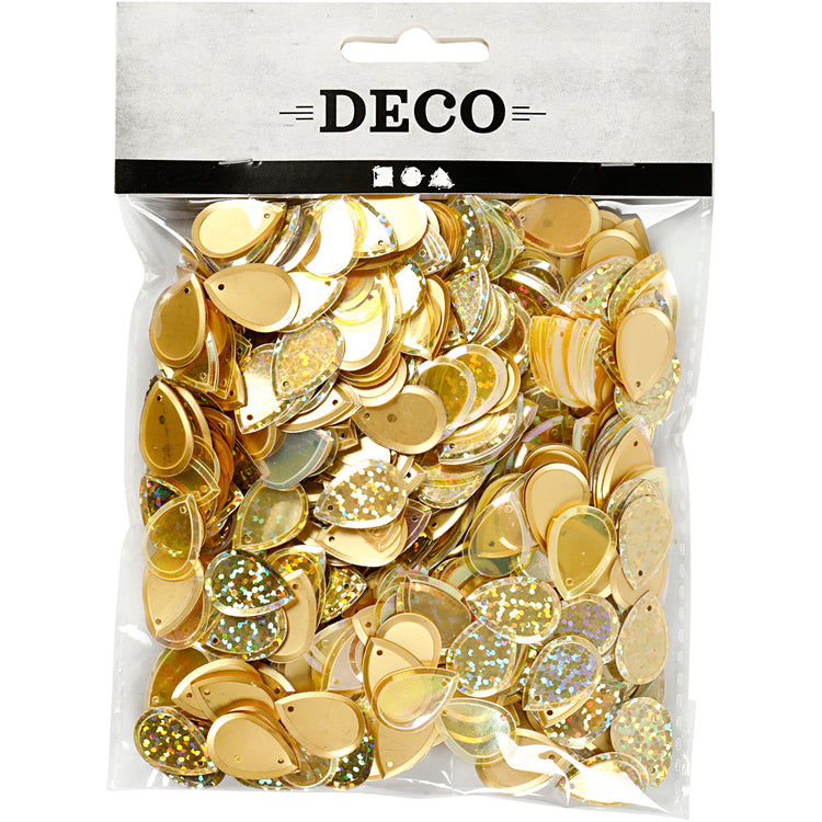 Creativ company paillettes, goutte, dim. 14x19 mm, doré, 50 gr 1 boîte