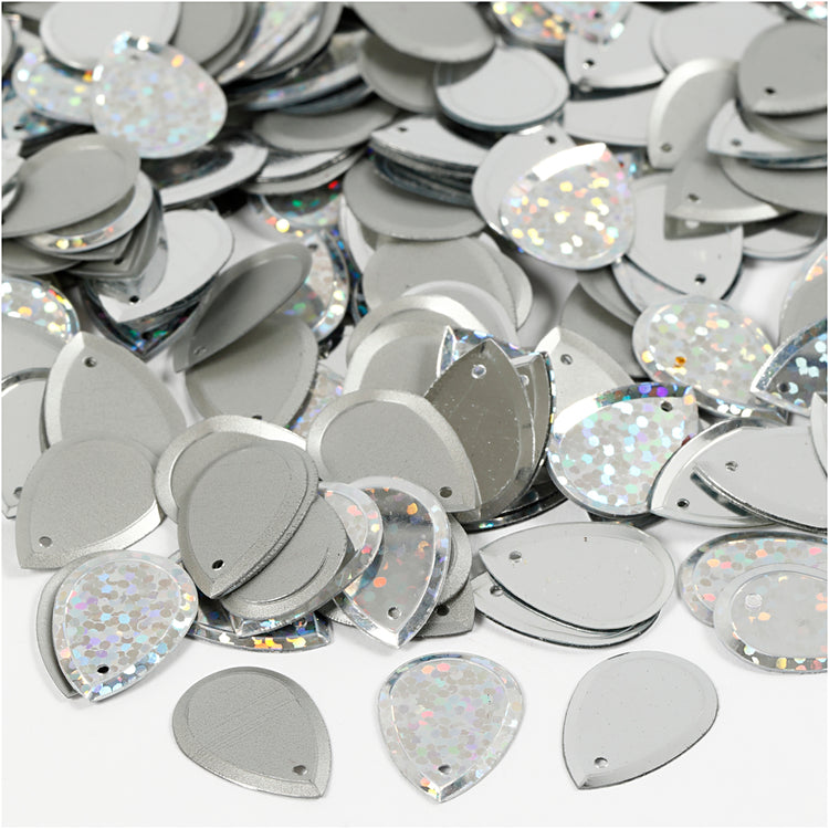 Creativ company paillettes, goutte, dim. 14x19 mm, argent, 50 gr 1 boîte