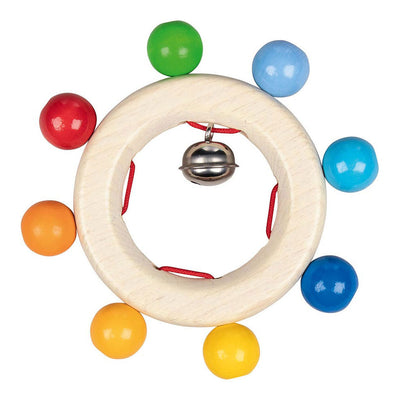 Goki en bois bague de préhension avec des perles arc-en-ciel