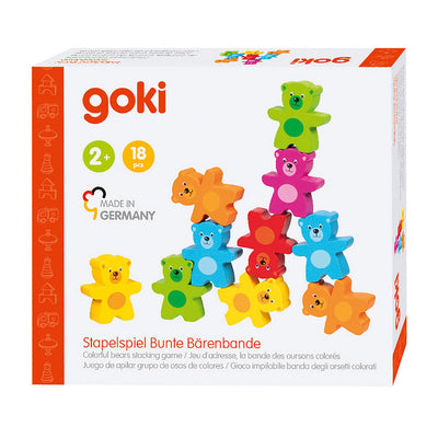 Goki Colors en bois Game d'empilement d'ours, 9dlg.