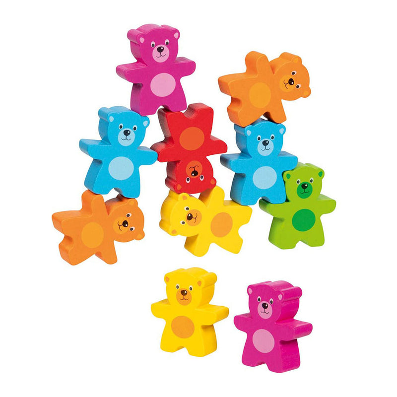 Goki Colors en bois Game d'empilement d'ours, 9dlg.
