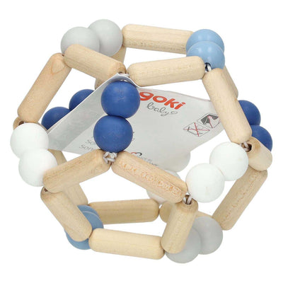 Goki Wooden Gripping Elastic Ball Bleu