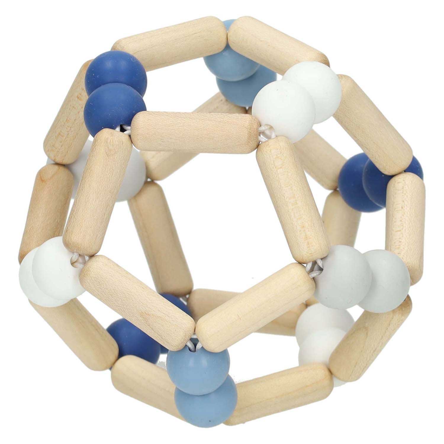 Goki Wooden Gripping Elastic Ball Bleu